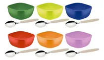 Comprar Jogo Sobremesa 6 Tigelas + 6 Colheres Conjunto Sorvete Pudim