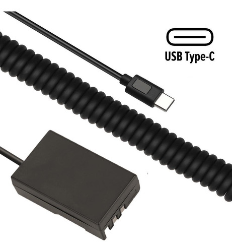 Adaptador Dummy Pd Ep-5 Bateria Nikon En-el9 Espiral Usb-c Cor Cinza-escuro