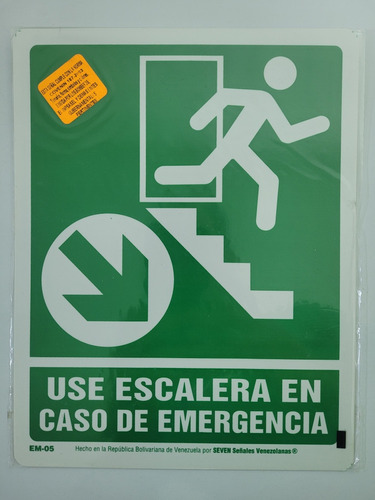 Señalización Use Escalera En Caso De Emergencia. Der. Dim.:
