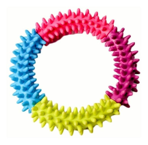 Brinquedo Pet Anel Colorido Com Cravos De Borracha Resistent