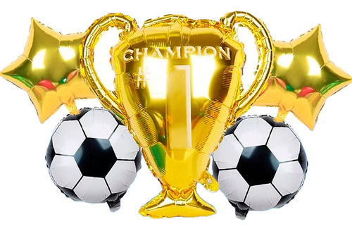 Decoracion Futbol Copa Campeon Ganador Dorado Balon Mundial