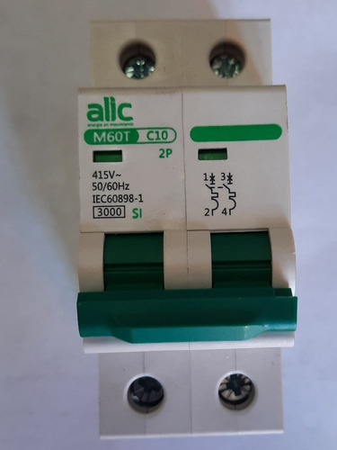 Llave Térmica 10 Amper Bipolar 415v Iec60898