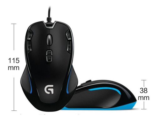 Mouse Gamer Óptico G300 Usb Original Logitech G Color Negro