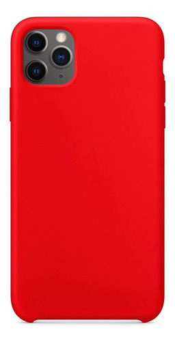 Capa Capinha Silicone Veludo Compatível C/ iPhone 11 Pró Max Cor Vermelho