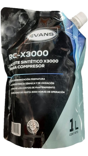 Aceite Sintetico 1 L Para Compresor Marca Evans Rc-x3000