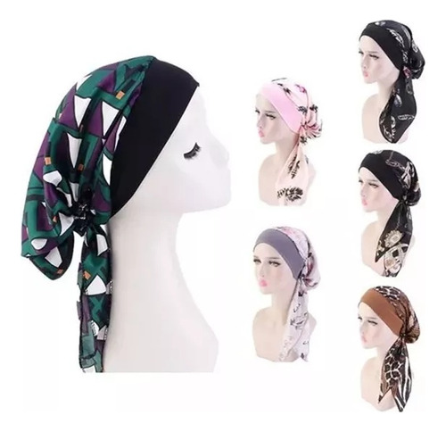 Turbante oncológico para alopecia Color B6pcs