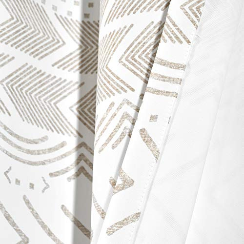 Par De Paneles Cortinas Gris Pardo Y Blanco 84 X 132 Cm
