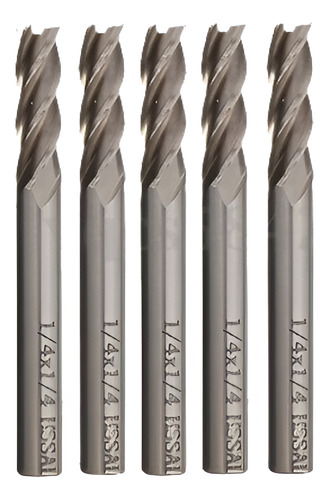 5 Unids 1/4 '' X 1/4 '' 4flute Hss End Mill Cutte Fresadora 