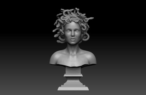 Busto De Medusa Tamaño Real Busto Humano Impreso 3d