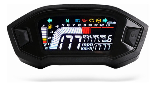 Fwefww Hud Medidor Universal Motocicleta C/retroiluminación