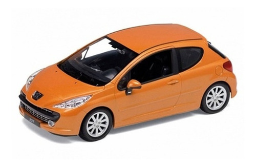 Welly 1:34 Peugeot 207 Naranja Metalizado Vehículo Colección