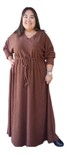 Maxi Vestido Abrigo Invierno Mujer Talle Grande Especial