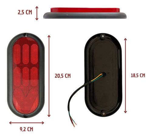 Kit Lanterna Carreta Carretinha Reboque Jet Barco Placa Led
