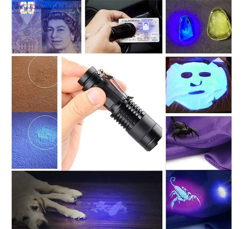 Linterna Uv 2pcs, Lampara Led Uv, Ultravioleta Pequeña Mano