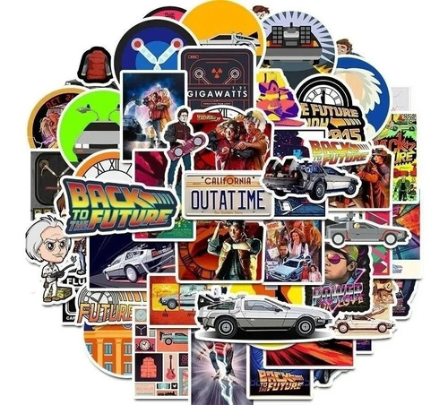 Imagen 1 de 6 de Back To The Future - Set De 50 Stickers / Calcomanias