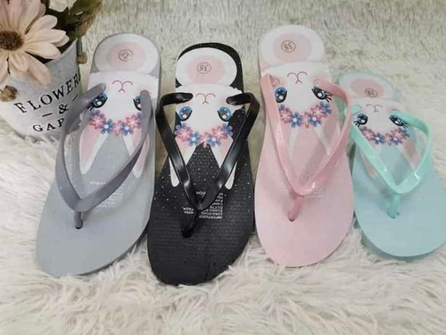 Hawaianas Chalas Sandalias Diseño Conejo Coneja Kawaii Cute