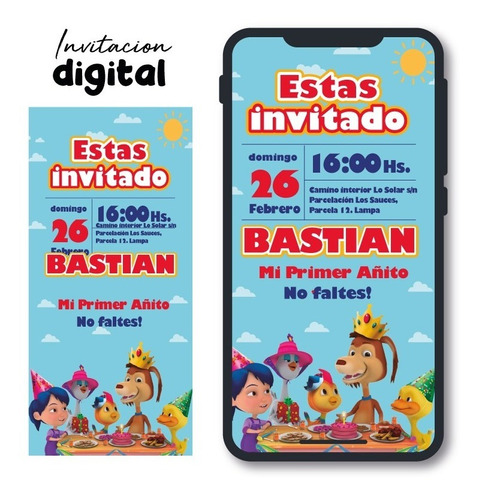 Invitación Digital Cumpleaños Bautizo / Mod Perro Chocolo