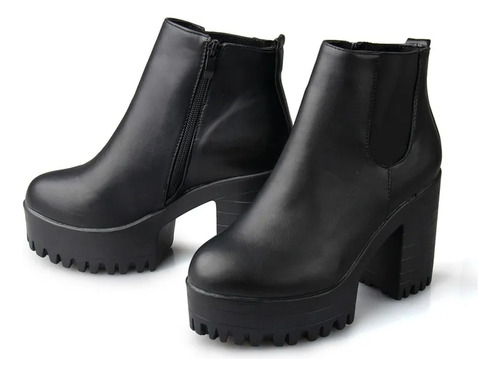 Botines Negros Altos, Taco 10 Cm, Talla 39, Moda, Estilo