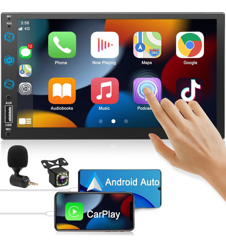 Autoestereo Control De Voz Apple Carplay Y Android Auto 7 En