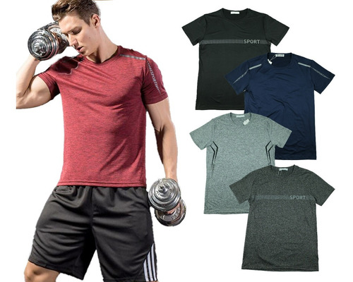 Pack 3 Camiseta Polera  Manga Corta Deportiva Hombre Surtido