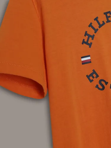 Polera Niño Con Logo Monotipo Naranja Tommy Hilfiger