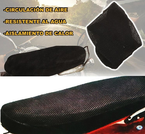 Cubre Asiento Termico Para Moto Negro Lm223