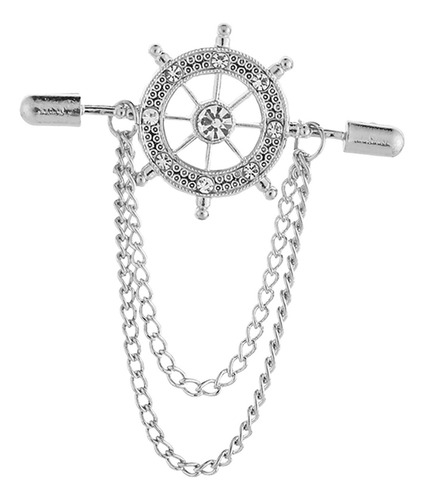 Broche De Corrente Com Borla Alfinete De Lapela Joias Prata