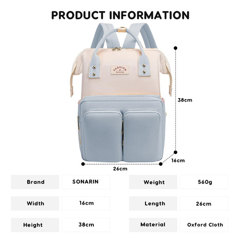 Multifuncional Portátil Mochila De Pañales Para Bebé