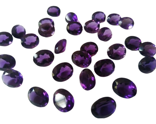 Ametista Calibrada Extra Do Sul, Lote 30 Gemas Ovais, 79,5ct Violeta