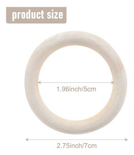 30 Anillos De Madera De 70 Mm, Anillos De Madera Con Círculo