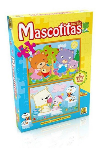 Imagen 1 de 1 de Mascotitas Puzzle X2 8 Y 12 Piezas Implás Ploppy 340022