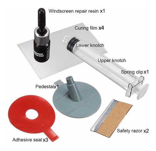 Imagem 4 de 6 de Kit Completo Reparador De Parabrisa Vidro Trincado Laminado