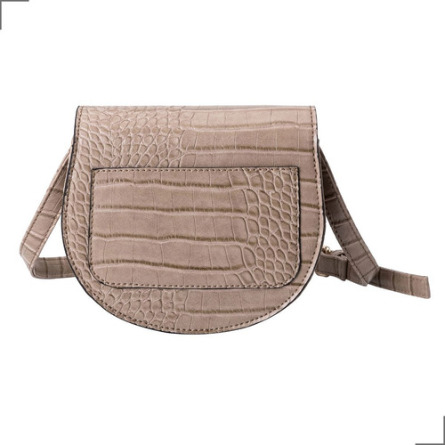 Mini Bolsa Feminina Transversal Casual Pequena E Moderna Desenho Do Tecido Bege