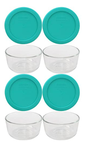 Contenedores Para Almacenamiento Pyrex (4 Tazones De Vidrio