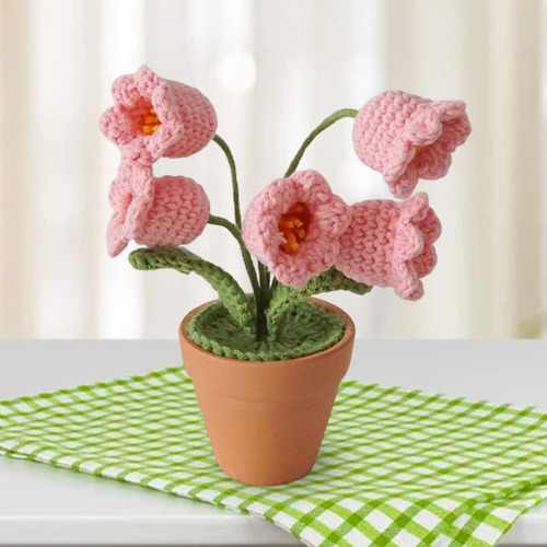 Flores Artificiales Tejidas A Mano Adorno De Rosado