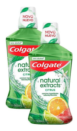 Kit 2 Enxaguante Bucal Colgate Natural Extracts Citrus 500ml