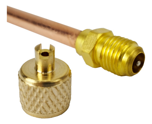 Válvula Schrader 1/4 Para Refrigeração 50mm 10 Unidades