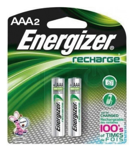 Pila Recargable Aaa Blister C/2 Pzas En Energizer Nh12ubp-2a