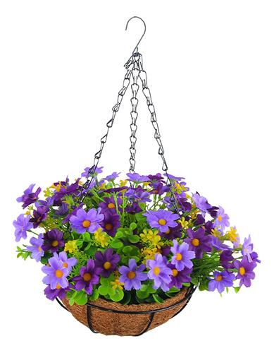 Cesta De Flores De Margaritas Artificiales Colgantes, Planta