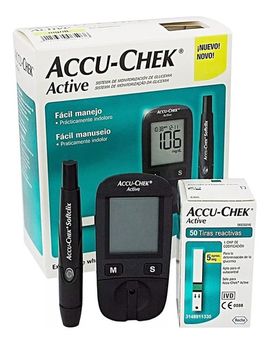 Glucómetro Accu Chek Active 50tiras+50lancetas Envío Gratis