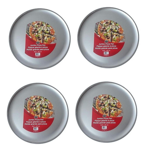 Molde Bandeja Para Pizza 40cm Tamaño Jumbo Gigante Pack X4