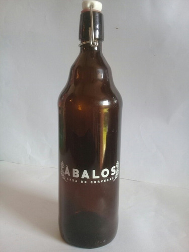 Botella De Cerveza Abalos Con Tapón Mecánico.///