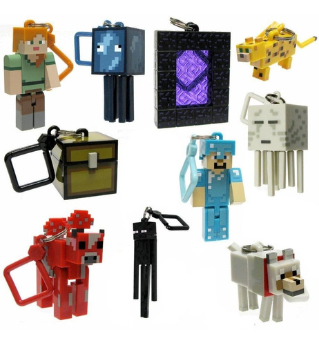 Minecraft - Paquete De 10 Figuras Para Llaveros