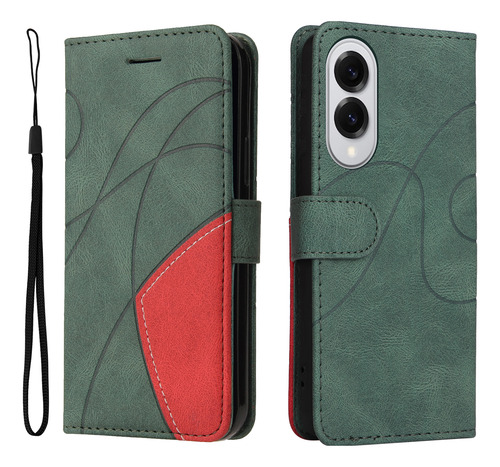 Funda Para Samsung Galaxy S Series De Piel Sintética De Alta Calidad, Funda Protectora Tipo Cartera Con Ranura Para Tarjetas, Color Verde