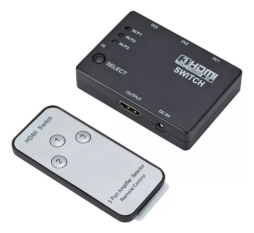 Switch Puerto Hdmi 1080p 3entradas 1salida Adaptador Control