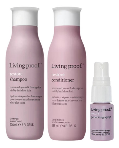 Set Restore Living Proof Repara Cabello Dañado Y Seco