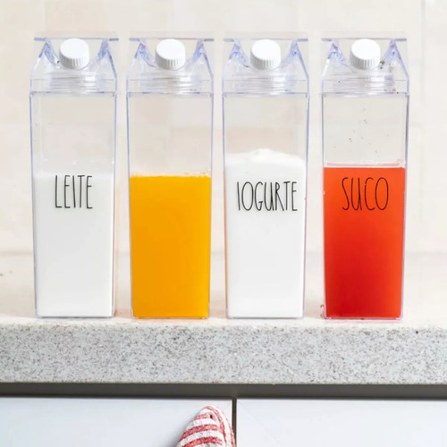Botellas Acrílicas Transparentes De 1 Litro Para Leche Y Zum
