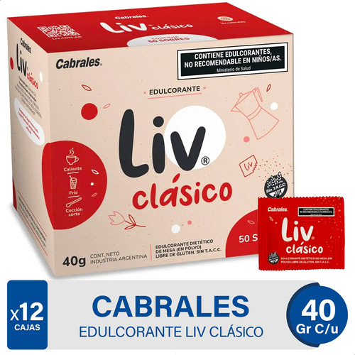 Edulcorante Cabrales X 50 Sobres 40g Pack X12 Cajas