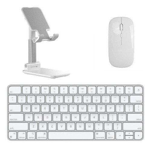 Teclado E Mouse Bluetooth, Suporte Para Mac Mini M1 - Branco