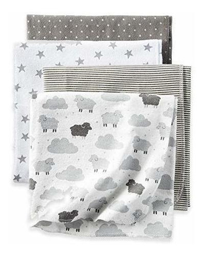 Imagen 1 de 2 de Mantas De Bebé 4-pack Suave Y Transpirable De Tela En Color
